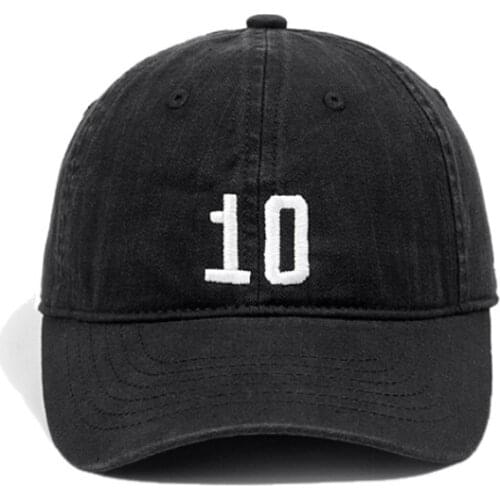Number 10 Embroidery Washed Hat Hip Hop Street Dance Baseball Cap Black Designer Dad Hats for Men Women Snapback