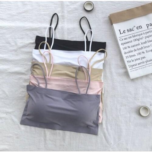 Sleeping Brassiere Push Up Bras Sexy Lingerie Top Wireless Bra Top Sexy Women Sexy Strap Silk Smooth Plunge Bralette Bra