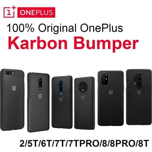Oneplus 8T Karbon Bumper Case Original 100% Oneplus Official Cover Carbon Fiber bumper Luxury Case 7 Oneplus 2 7T Pro 8 pro 6T