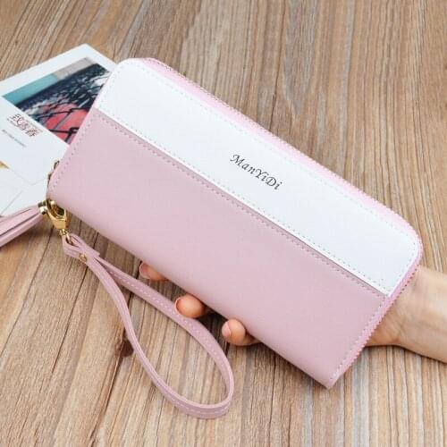 Retro Long Women Wallet PU Leather Phone Holders Womens Bag Luxury Zipper Female Bag