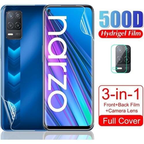 For OPPO Realme Narzo 30 5G Soft Hydrogel Screen Protector Camera Lens Front Back Protective Film Not Glass GT Neo 8 Pro C21 V13