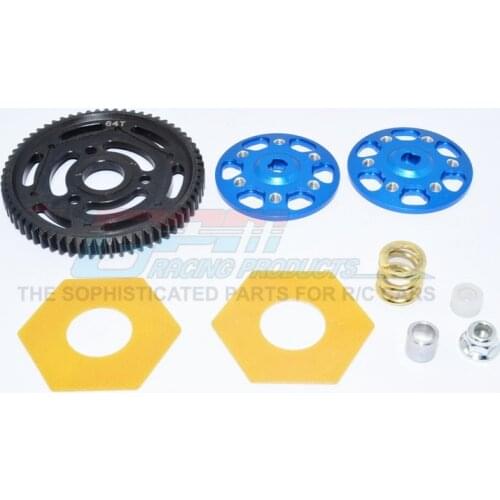 GPM ALUMINIUM SPUR GEAR ADAPTER + STEEL SPUR GEAR 32 PITCH 64T + FIBRE SLIPPER PAD For AXIAL YETI SCORE AX90068 RC Upgrade
