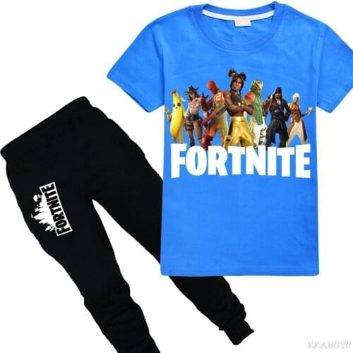 Fortnite Toddler clothing set kids Summer Baby Clothes Set casual sport outfit child Clothes anime t shirt +Trousers Suit