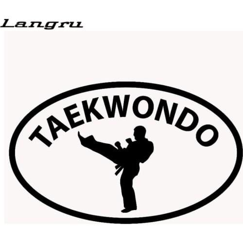 Langru Korea Taekwondo Martial Kicks Arts Sport Oval Car Sticker Stadium Training Field Vinyl Decal Jdm