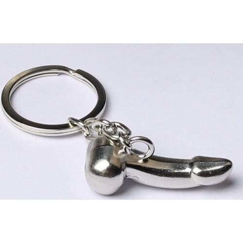 Male Genitalia Key Chain for Lovers Metal Sexy Dick Penis Keyring Individual Keychains Woman Gifts Man Cock Car Key Ring Holder