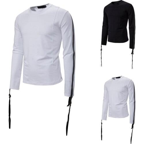 2021 Spring New Products Hollow Men Round Neck Long Zipper Hip-hop Hooded Fashion Mens Casual Hooded T-shirt