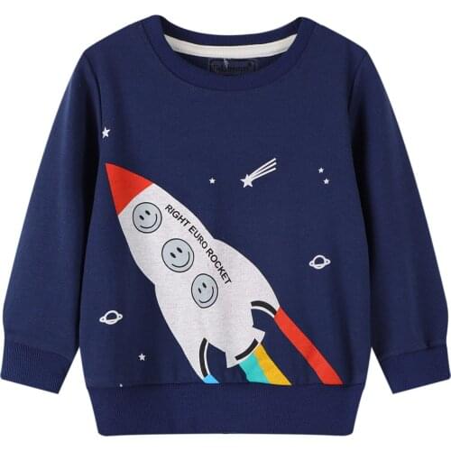 2021 newest arrival Baby Long-sleeved Sweater with Cartoon Car Pattern Letter Printing Classic Round Neck Spring Clothing