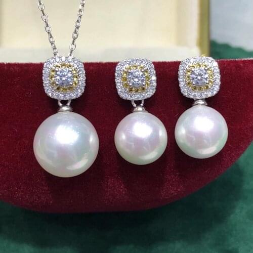 925 Sterling Silver Pendant Earrings Mountings Findings Base Jewelry Set Mounts Settings Parts for Pearls Beads Crystal