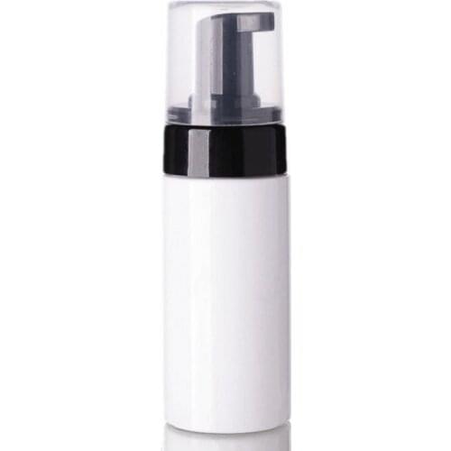 240 x 100ml /3.3oz Clear & White Plastic Soap Dispenser Pump Bottle With Black Tops Travel Foaming Container