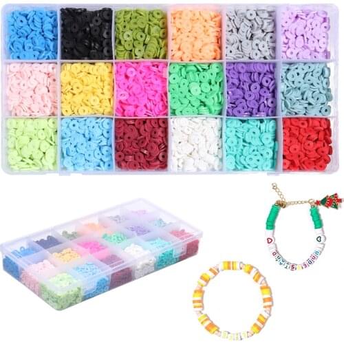 3600pcs/Box 8mm Colorful Polymer Clay Beads for Jewelry Making Bracelets Necklace Earring Craft Kits For Children DIY Gift