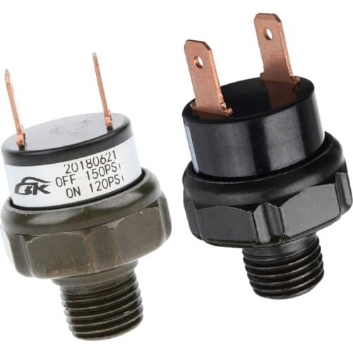 1 Pair Air Pressure Control Switch Train Horn for Compressor Air Tank Black