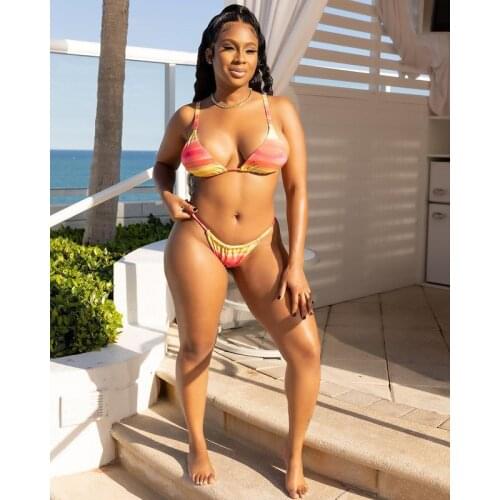 RMSFE 2021 New Design Mature Sexy Hot Pool Party With Flowery Print Halter Tank Top And Strapping Skirt Three-piece Swimsuit