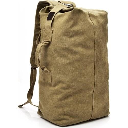 Military use Tough guy movie cash bag outdoor travel bucket backpack canvas mountaineering mens large capacity luggage bag