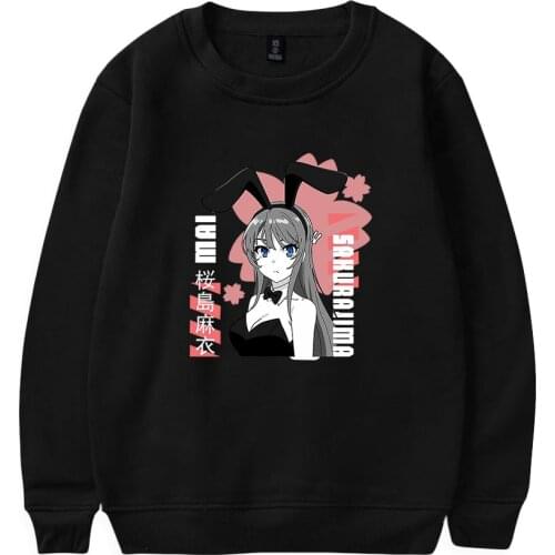 Anime Bunny Girl Seishun Buta Yaro O-neck Sweatshirt Men Women Harajuku Streetwear Anime Outwear Round Collar Clothes