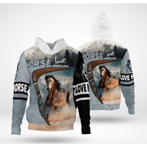 Love Horse 3D Printed Hoodies Funny Pullover Men For Women Funny Sweatshirts Animal Sweater Drop Shipping Style-2