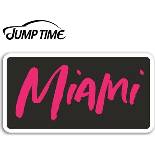 Jump Time for Pink Miami Vinyl Stickers Florida USA Sticker Laptop Luggage Camper Door Decal Waterproof Car Accessories