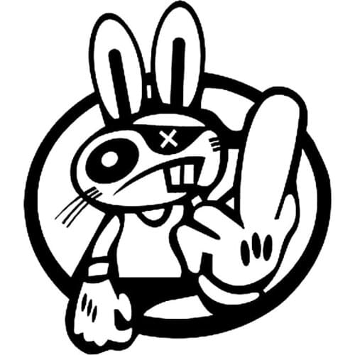 Car stying Drift Rabbit Racing JDM Personality Car Accessories Vinyl Car Sticker 11 Colour Jdm