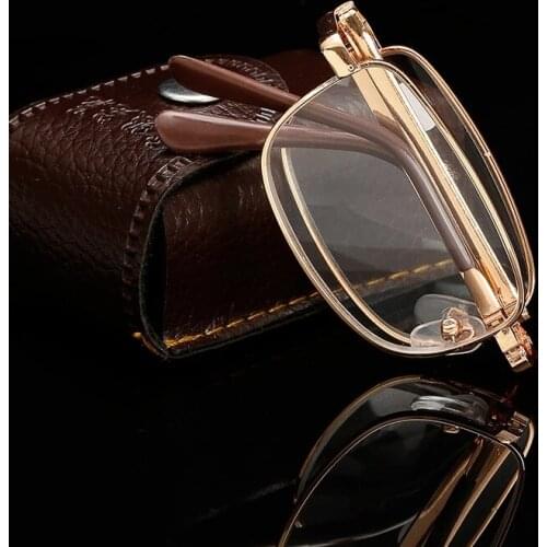 + 1,0, 1,5, 2,0, 2,5, ~ 4,0 New Collapsible Reading Glasses for Men Women Collapsible Metal Lenses for Farsightedness Diopter