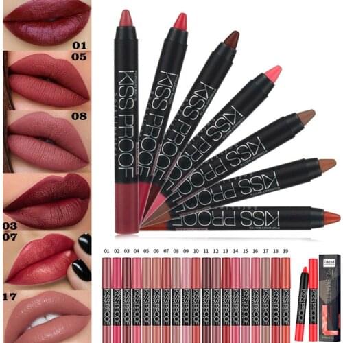 1 Pcs Lipstick Lip Liner Pencil Velvet Lip Stick Smooth High Pigmented Cosmetics SSwell