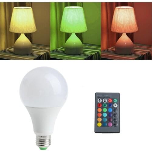 16 Colors Wireless Remote Control 85-265V E27 LED 20W RGB Changing Light Bulb AXYC