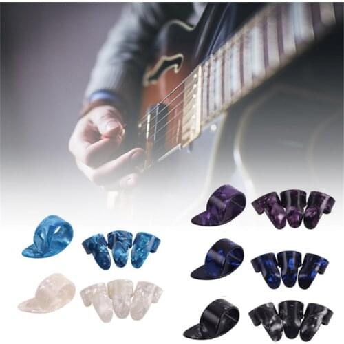 3 Pcs/Set 1Thumb + 2Finger Guitar Celluloid Fingerpicks Guitar Plectrum Sheath For Musical Instrument Accessories Dropshipping