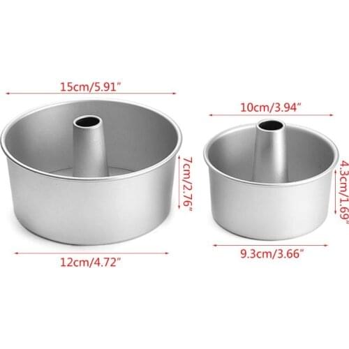 4inch 6inch Aluminum Alloy Round Chiffon Cake Pan Removable Bottom Hollow Chimne B85C