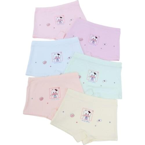 5pcs Four Seasons Wear High Quality 95%Cotton Cute Cartoon Girls' Lycra Cotton Panties Kids Short Panties Girl Underpants