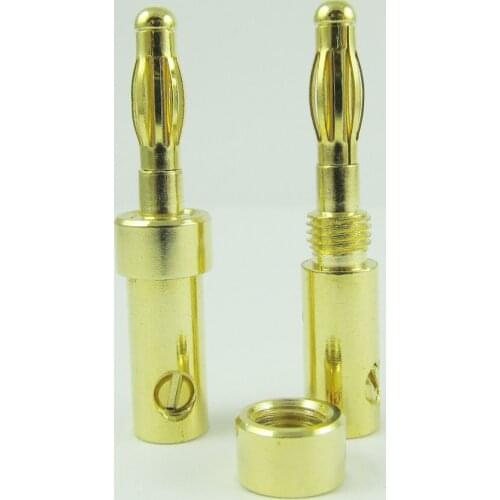 8pcs HiFi Gold Plated 4mm Banana Plug Speaker Cable Wire Solder Free Connector