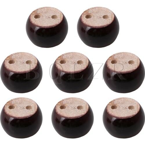 BQLZR 8pcs Red Brown Eucalyptus Furniture Feets Round for Cabinet Leg 80x50mm