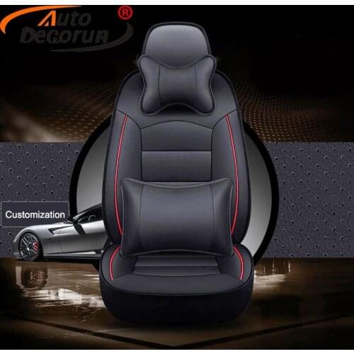 AutoDecorun Cowhide Automobiles Seat Covers for KIA Carnival 2008-2018 Seat Cover Leather Full Set Seat Cushion Cars Accessories