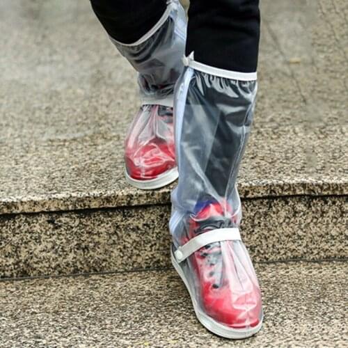 Men Women Motorcycle Bike Cycling Reusable Non Slip Outdoor Long Waterproof Shoe Cover Rain Boot Thick Bottom