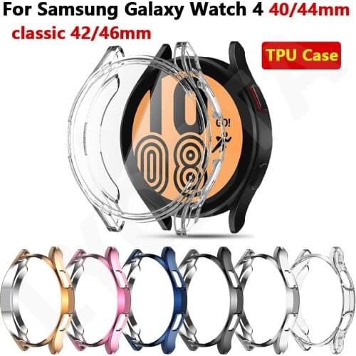 TPU Case For Samsung Galaxy watch 4 40mm 44mm Watch4 classic 42mm 46mm screen Anti-fall Anti-collision Soft Protection Cover