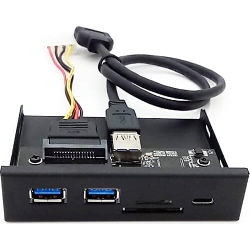 TYPE-C Adapter Household Computer USB 3.0 TF SD Front Panel Safety Parts for Desktop PC 5.25/3.5 inch Floppy Bay