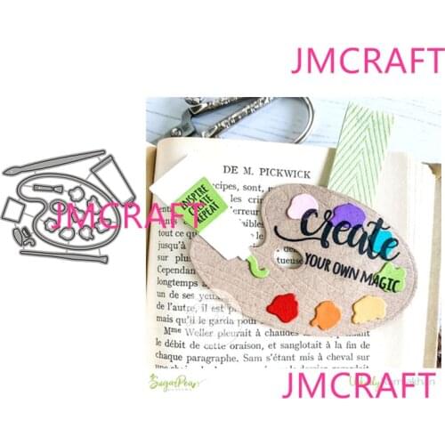 JMCRAFT 2021 New Paint Brushes And Palette Metal Cutting Die For Scrapbooking Practice Hands-on DIY Album Card Handmade Tool