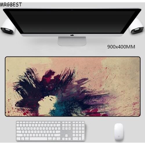MRGBES Mouse Pad Big Size Drawing Paint Dark Precision Hemming Nature Softy Rubber Desk Pads for Notebook Laptop Gamer Mousepad