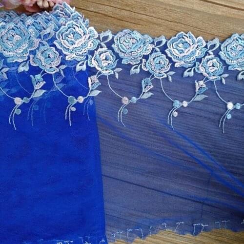 1Yard Green Rose Flower DIY Clothes Accessories Guipure Lace Trim Tulle 20cm Embroidered Trimmings Sewing Laces Appliques