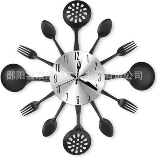 Kitchen Spoon Fork Clock Silent Wall Clock Living Room Decor Mediterranean Style Home Decoration WY72401