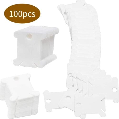 LMDZ 100 Pcs Plastic Embroidery Floss & Craft Thread Bobbins Sewing Thread Winding Plate Board Cardfor DIY