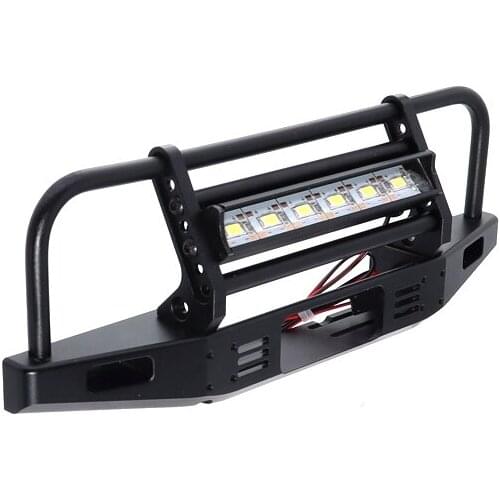 1PCS Metal Front Bumper With LEd Light for 1/10 Rc Crawler Traxxas Trx-4 Trx4 Axial SCX10 D90 D110 90046 90047