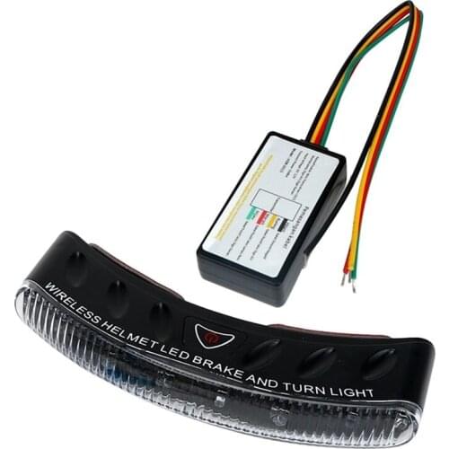 Motorcycle Accessories 8 LED 2.4G Wireless Universal Moto Brake and Turn Signal Light Warning Light Helmet Lamp Black