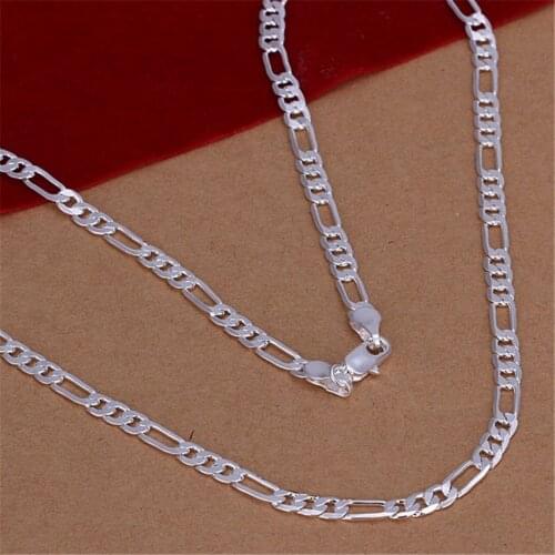N102 Free shipping Popular Beautiful fashion Elegant silver color charm 4MM WOMEN LADY nice chain hot Necklace jewelry