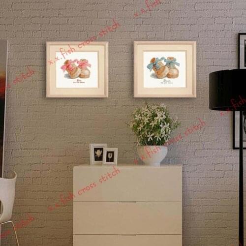 Cross Stitch Kit T210 for Embroidery Cartoon Baby Birth Record Shoes Boy Girl Gift Home Decor Needlework accurate printed cloth