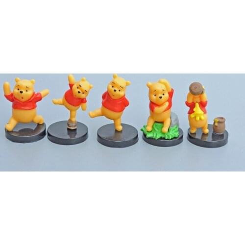 Disney Action Toy FiguresGenuine Boxed Winnie The Xiong Cute Cartoon Scene Office Ware A Set of 9 Birthday Gifts
