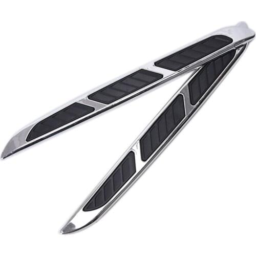 Hot sale 3D Vent Air Flow Fender Chrome Alloy Metal Sticker Shark Gill Car Styling Decal Sticker for Car Decoration