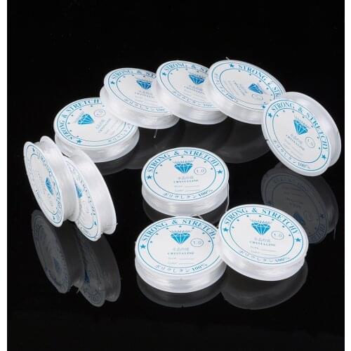 0.4mm 0.5mm 0.6mm 0.7mm 0.8mm 1mm 10Rolls Crystal Elastic Beading Cord String Thread For Jewelry Making DIY Necklace Bracelet