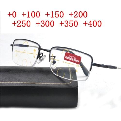 Blue light blocking Progressive Multi-focus Reading Glasses men square Anti-blue Reading Glasses Far and Near Dual-use NX