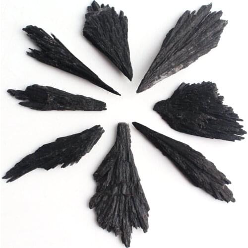 Natural Black Kyanite Crystal Pendant Raw Gemstone Rouch Stone Mineral Specimen Healing Decor Gift Collection