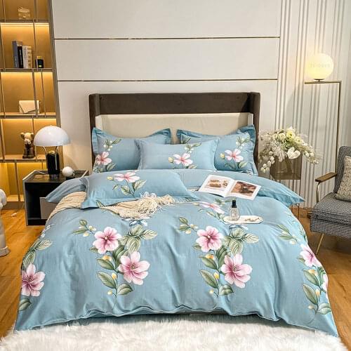 Svetanya 3D Pink Flowers Pastoral Duvet Cover Set Sanding Cotton Queen King Size Bedding Set Bedlinens Sheet Pillow Cases