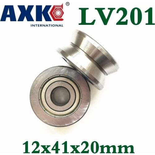 Free Shipping Lv201 V Groove Deep Groove Ball Bearing 12x41x20mm Traces Walking Guide Rail Bearings Abec3