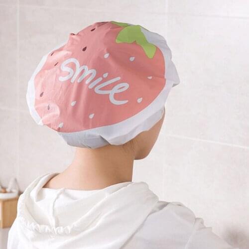 Waterproof Shower Cap Female Bath Hair Cap Kitchen Cooking Anti-smoke Hat Household Plastic Shower Cap Headgear For Bathroom